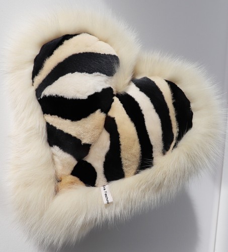 Fur heart pillow mink velvet - pillow,