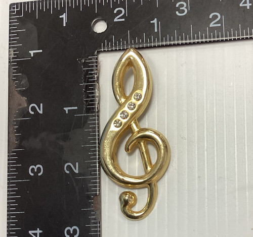 Large treble clef vintage - clef, gold