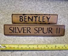 Brass BENTLEY SILVER SPUR 11 CAR BADGES 1980s 1990s Classic Car Parts Old Plaque