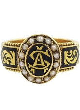18ct Gold Late 19th Century Victorian Mourning Ring