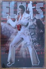 ELVIS METAL SIGN FROM HIS JUMPSUIT DAYS 1970'S BN
