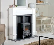 ELECTRIC STOVE FIRE WHITE