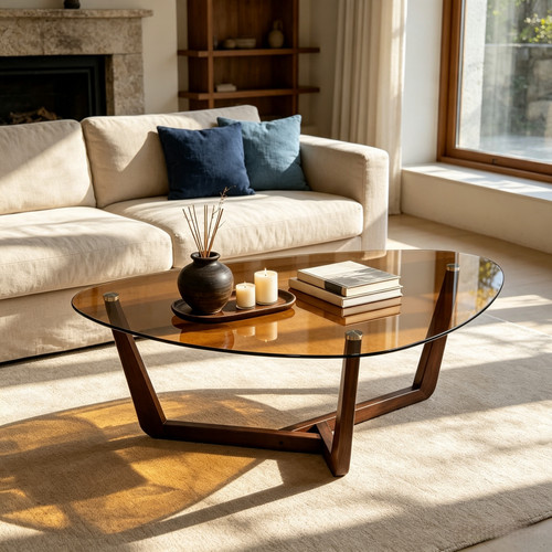 Modern glass coffee table - coffee,