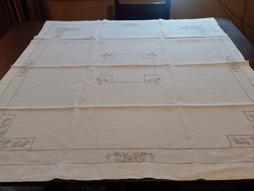Vintage table cloth fine - cloth,