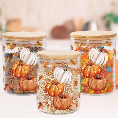 3pcs fall thanksgiving glass - 3pcs,