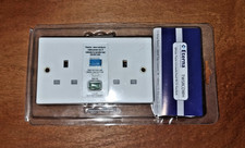 Eterna White Twin Unswitched RCD Socket 13A