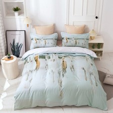 3D Horse White Running Quilt