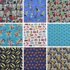 Super Heroes Cotton Fabric Batman Wonder Woman Marvel Avengers DC Fat Quarters