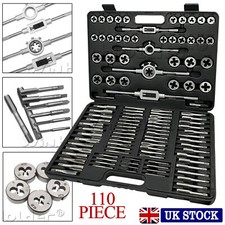 Professional Tap and Die Set 110Pcs Metric M2 - M18 Bearing Steel Threading Tool