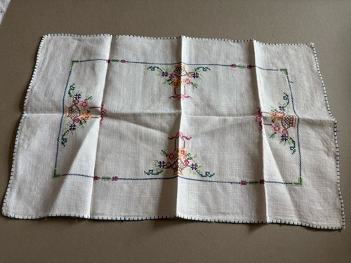Vintage rectangular linen tray