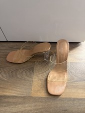 Zara Clear Block Heels Size 6