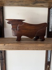 Mid Century Wooden Bull Hand