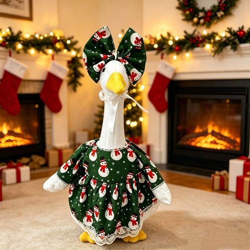Festive red green goose - festive,