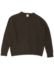 JOHN LEWIS Womens Boat Neck Jumper Sweater UK 18 XL Khaki Wool CM11