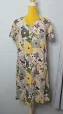 TU beige floral print linen