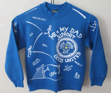 Leeds Utd. Football Sweatshirt, Blue, Vintage, Child's, 7-8Yrs