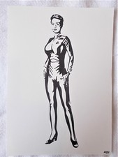 A4 Art Marker Pen Sketch Drawing Jeri Ryan as Seven of NIne Standing Star Trek
