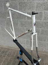 Vintage PEUGEOT PKN10 FRAME 57CM WHITE & CHROME. RESTORED 1980