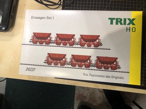 Trix iron ore wagons - ore, and