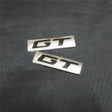 2x Black GT Chrome Silver