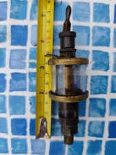 Vintage Oiler For Lathe Steam Engine Brass Glass Drip Oil Lubricator