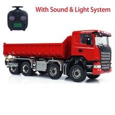 1/14 RC Hydraulic Full Dump Truck 8x8 Roll Off Dumper Truck 3-speed Transmission