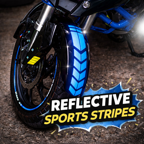 Blue reflective sports stripe - sports,