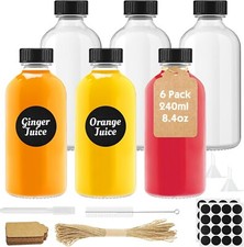 6x 240ml Clear Glass Shot