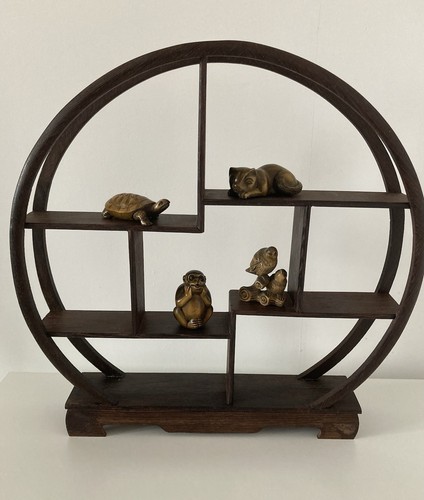 Netsuke wooden display - netsuke,