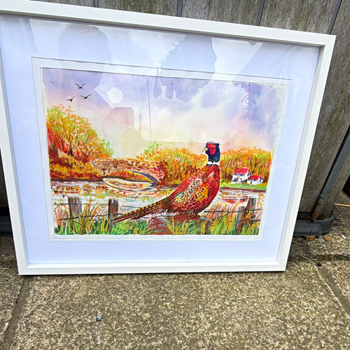 Framed bird landscape - bird,