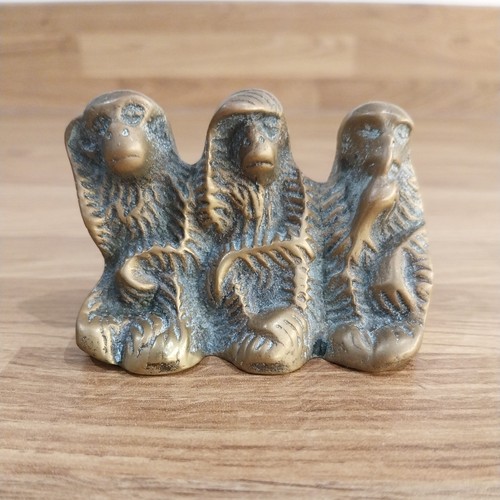 Vintage brass wise monkeys - vintage,