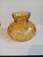 Vintage 5" Amber Glass Globe Oil Lamp Shade Parlour Paraffin Hurricane Bubble
