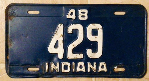 Indiana license plate - 1948,