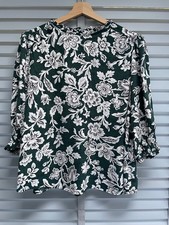 JOHN LEWIS Green Floral Blouse