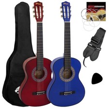 Tiger Childrens 3/4 Size Classical Guitar Package – Red & Blue