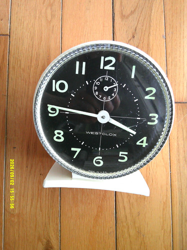Vintage westclox hustler white - hustler,