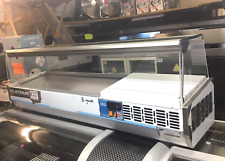 LEC Saladette 1.4m Pizza Topping Prep Fridge Fits 5 x 1/4 GN Sneeze Guard Light