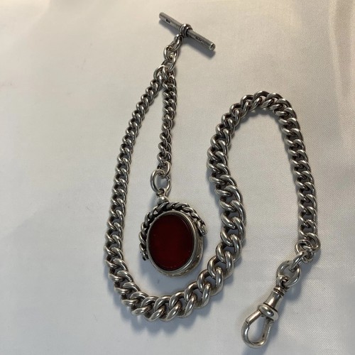 Albert chain fob - albert, carnelian