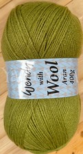 Wendy Aran With Wool Knitting Crochet Yarn Wool - 400g Balls - Choice 14 Colours