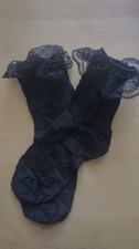 Black Frilly Socks New Without Tags. Adult Size 4-6 One Pair