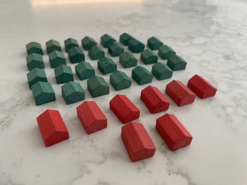 Monopoly vintage wooden houses - vintage,