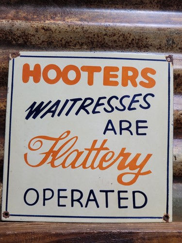 Vintage hooters porcelain sign - vintage,