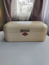 Wesco Large Beige Grandy Metal Bread Bin, 22x42x16.5, 3kg, FAIR - GOOD CONDITION