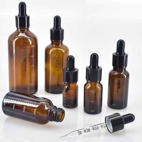 Amber glass dropper bottles - glass,