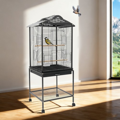 Open top bird flight cage - open,