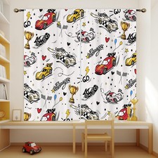 Kids Racing Car Curtains for