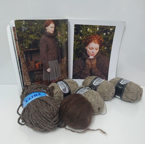 Mixed lot brown - knitting, wool