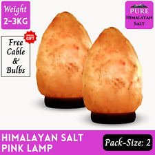 2x Natural Himalayan Salt Lamp Crystal Pink 2-3kg Rock 100% Pure Ionizing Lamp