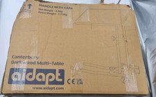 AIDAPT CANTERBURY DARKWOOD OVERBED TABLE WITH 2 WHEELS HEIGHT ADJUSTABLE 