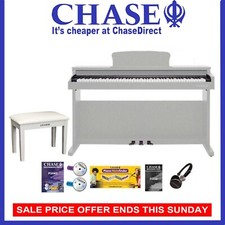Chase CDP 357 Grand Digital Electric Piano  in Wooden Cabinet In White .